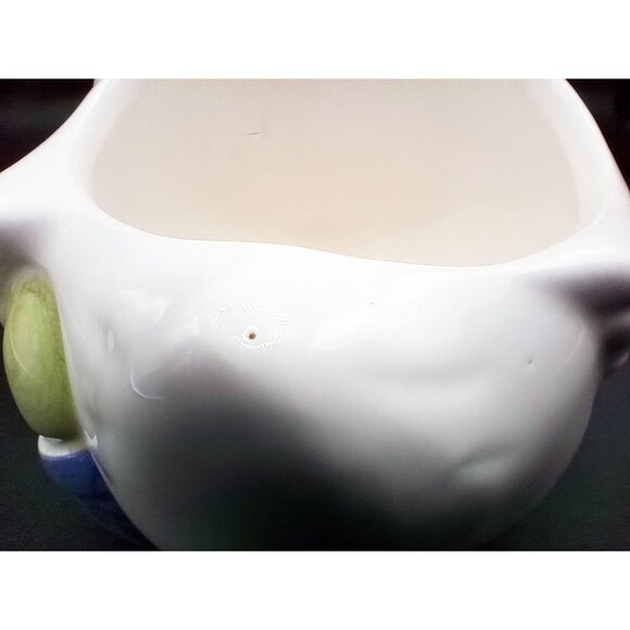 FTDA Ceramic Goose Planter Blue Hat & Yellow Bow Vintage 1986 ROC 7.25 Inches - Picture 10 of 16